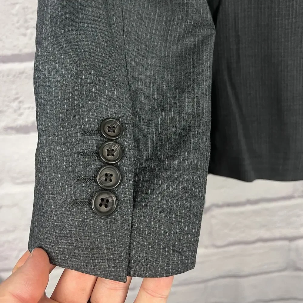 Ralph Lauren Mens 44L Old Money Office‎ Business Pinstripe Suit Jacket 100% Wool